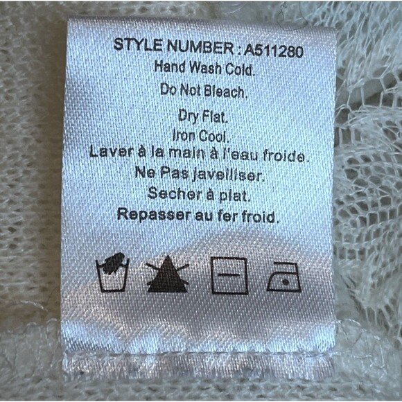 Anthropologie One September Lace Sweater Womens XS Cream Boho Feminine Fairy Y2K - Picture 10 of 10